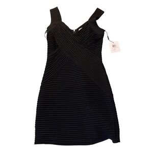 Calvin Klein Black Ribbed Sheath Mini‎ Dress Size 6 New with Tags